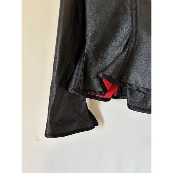 Vtg Catherine Coatney Leather Jacket XL Black Fitted Open Front 90s Rare - Picture 8 of 13